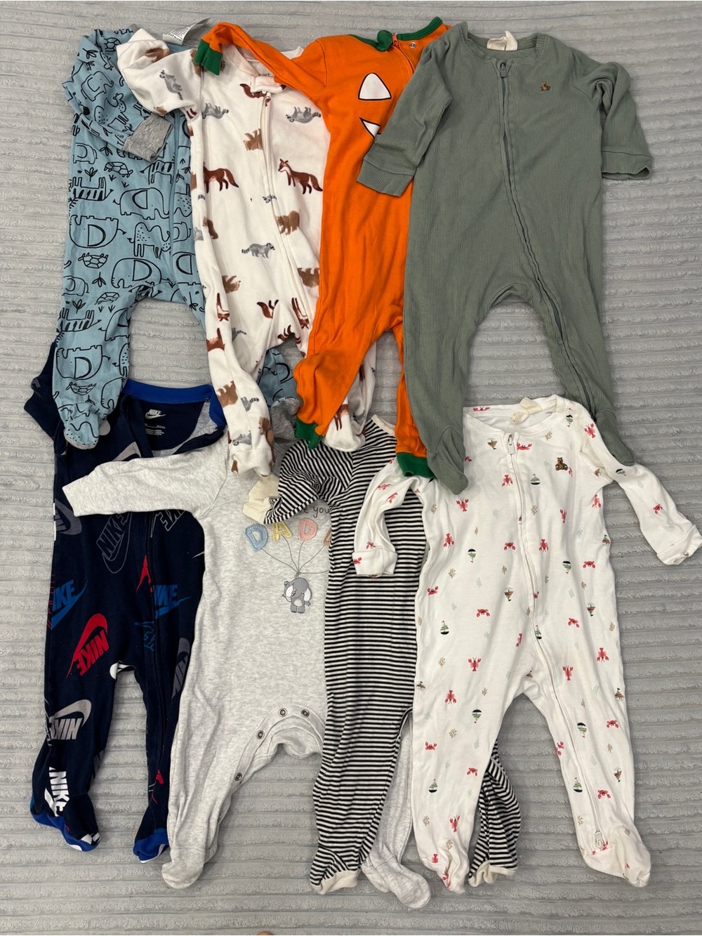 GAP Baby Footie Sleepers - Blue, Orange, Green, White, Gray